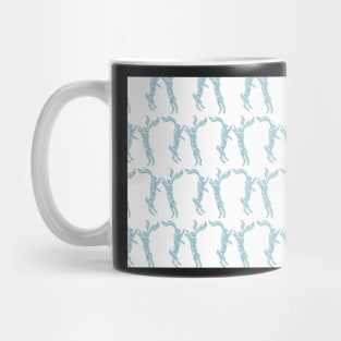 Boxing Hares - Soft Teal Mug